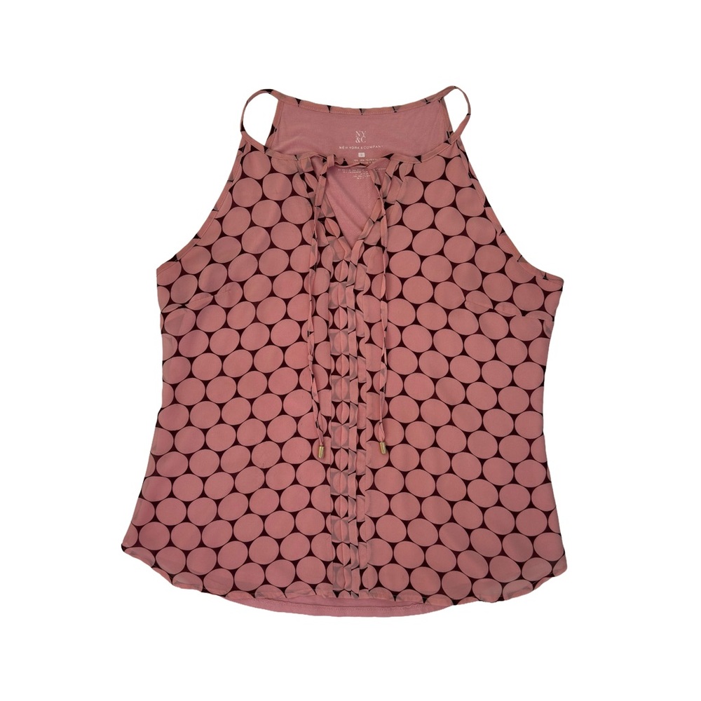 New York & Company Mauve Circle Pattern Blouse